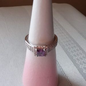 Sterling Silver Square Cut Amethyst